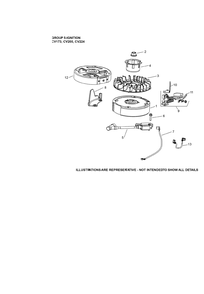 Cv173-3016 Ignition And Charging Diagram and Parts List for CV173-3016  Cub Cadet Lawn Mower